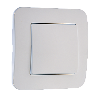 Выключатель Makel Lillium Natural 1-клав.10A пластик белый 55001 (1/12)