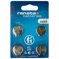 Батарейка Renata CR2016 BL4 Lithium 3V (4/40/400) 