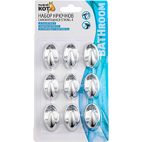 Крючки Рыжий кот STRONG-9 4.2х2.5см 1кг 9шт. серебристый (1/24/72)