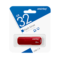 Флеш-накопитель Smartbuy Clue 32GB USB2.0 пластик бургунди 