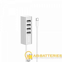USB-Хаб HOCO HB1 4USB Type-C (m) серебряный (1/48)  | Ab-Batteries | Элементы питания и аксессуары для сотовых оптом