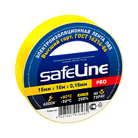 Изолента Safeline 15мм*10м ПВХ желтый (10/250) 