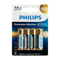Батарейка Philips Premium LR6 AA BL4 Alkaline 1.5V (4/48/144/17280)