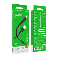 Кабель Borofone BX51 USB (m)-microUSB (m) 1.0м 2.0A ПВХ черный в коробке (1/360)