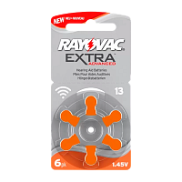 Батарейка Rayovac Extra ZA13 BL6 Zinc Air 1.45V (6/60/600)