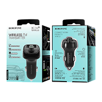 FM-трансмиттер Borofone BC16 2USB microSD bluetooth 4.2 черный (1/84) 