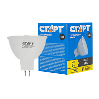 Лампа светодиодная Старт JCDR GU5.3 6W 2700К 220V рефлектор матовая (1/10/100)