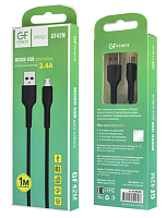 Кабель GFPower 42M USB (m)-microUSB (m) 1.0м 2.4A TPE черный (1/200/800)