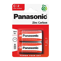 Батарейка Panasonic R14 C BL2 Zinc Carbon 1.5V (2/24/120)