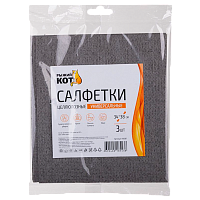 Салфетка Рыжий кот 34х38см 3шт. целлюлоза серый 