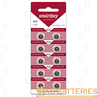 Батарейка Smartbuy G5/LR754/LR48/393A/193 BL10 Alkaline 1.5V (10/100/2000)