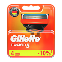Сменные кассеты Gillette "FUSION" 5 лезвий 4шт. (цена за 1 шт) (4/40)