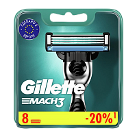 Сменные кассеты Gillette "MACH3" 3 лезвия 8шт. (цена за 1 шт) (8/80)