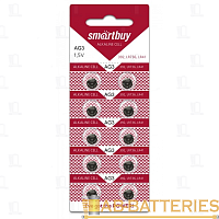 Батарейка Smartbuy G3/LR736/LR41/392A/192 BL10 Alkaline 1.5V (10/100/2000)
