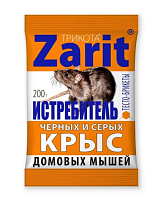 Тесто-брикеты Zarit Истребитель от крыс и мышей ТриКота 200г - 25шт./кор.