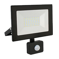Прожектор светодиодный Ultraflash LFL-5002S 50W 230V IP65 6500К с датчиком движения черный (1/20)