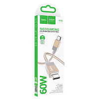 Кабель HOCO X119 USB (m)-Type-C (m) 1м 3.0A нейлон золотой (1/420)