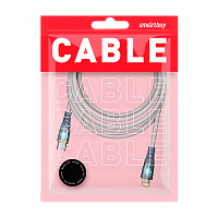 Кабель Smartbuy Type-C (m)-Lightning (m) 1м 3.0A нейлон серый