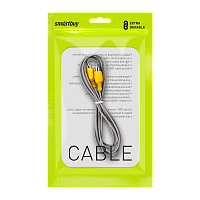 Кабель Smartbuy KA-111 1xRCA (m)-1xRCA (m) 1.8м силикон серый (1/10)