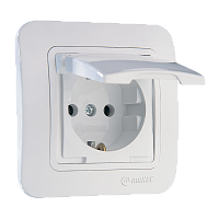 Розетка Makel Lillium 1гн. 16A со шторкой белый 70029 (1/12)