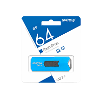 Флеш-накопитель Smartbuy Stream 64GB USB2.0 пластик синий