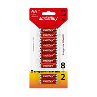 Батарейка Smartbuy LR6 AA BL10 Alkaline 1.5V (10/300) 