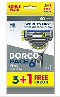 Бритва одноразовая DORCO "PACE6 PRO" 6 лезвий 3+1шт. (1/12)