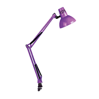 Светильник настольный Camelion KD-312 40W 230V E27 струбцина фиолетовый (1/12)