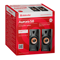 Колонки 2.0 Defender Aurora S8 8W Jack 3.5мм черный (1/20) 