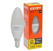 Лампа светодиодная Старт B35 E14 10W 2700К 220V свеча Eco матовая (1/10/100)