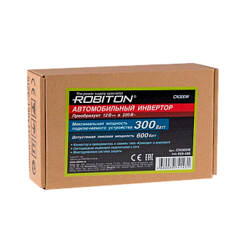 Инвертор ROBITON CN300W 12V-220V 300W (1/30/120/480)