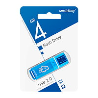 Флеш-накопитель Smartbuy Glossy 4GB USB2.0 пластик синий 