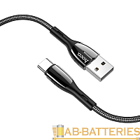 Кабель HOCO U89 USB (m)-Type-C (m) 1.2м 3.0A ткань черный (1/22/220)