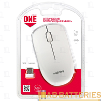 Мышь беспроводная Smartbuy 370AG классическая USB белый серый (1/60) 