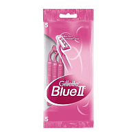 Бритва одноразовая Gillette "Blue II Women" 2 лезвия плавающая головка 5шт. (1/24) 