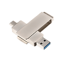 Флеш-накопитель GoPower MODERN 64GB USB3.0 Type-C (m) металл серый (1/500) 