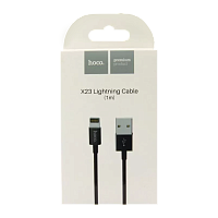 Кабель HOCO X23 USB (m)-Lightning (m) 1м 2.1A TPE черный (1/46/276)