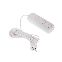 Удлинитель Старт S 3р.Б/З 10A 5.0м ПВС 2x0.75мм² белый (1/20)