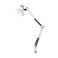 Светильник настольный Camelion KD-312 60W 230V E27 струбцина белый (1/12)
