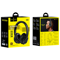 Наушники полноразмерные HOCO W28 bluetooth 5.0 с микр. microSD черный (1/30) 