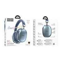 Наушники полноразмерные HOCO W35 Max bluetooth 5.3 с микр. голубой (1/40) 