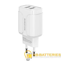 Сетевое З/У Borofone BA37A 2USB 2.4A белый (1/28/112) 