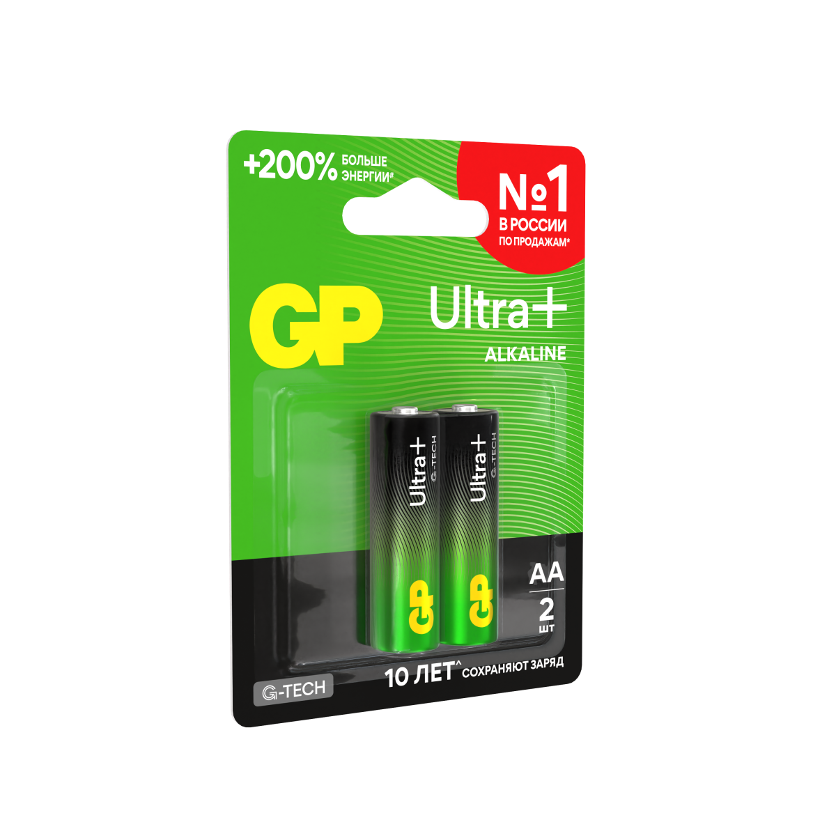 Батарейка GP ULTRA PLUS G-tech LR6 AA BL2 Alkaline 1.5V (2/20/160)