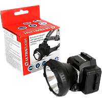 Фонарь налобный Ultraflash LED5366 0.5W 1LED от аккумулятора 2 режима черный (1/5/100)
