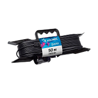 Удлинитель Космос 1р.Б/З 6A 50.0м ПВС черный (1/5)