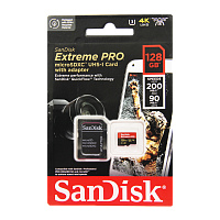 Карта памяти microSD SanDisk Extreme Pro 128GB Class10 A2 UHS-I (U3) 200 МБ/сек CN (Китай) с адаптер