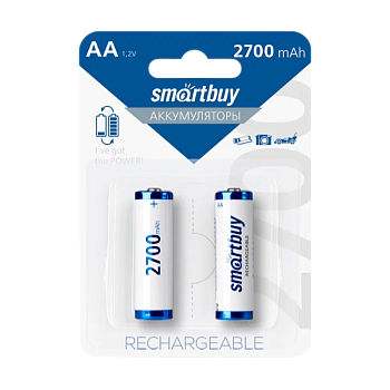 Аккумулятор бытовой Smartbuy HR6 AA BL2 NI-MH 2700mAh (2/24/240)