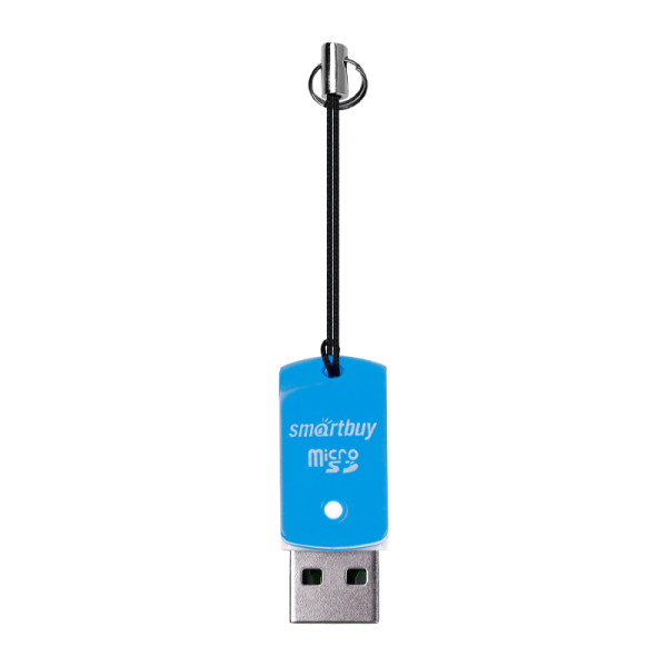 Картридер Smartbuy 706 USB2.0 microSD голубой (1/20)