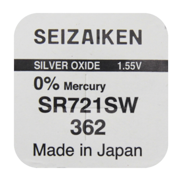 Батарейка SEIZAIKEN 362 (SR721SW) Silver Oxide 1.55V (1/10/100/1000)