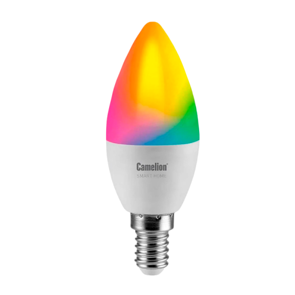 Лампа светодиодная Camelion C35 E14 7W 220V свеча Smart Home RGB+WiFi LSH7 (1/10/100)
